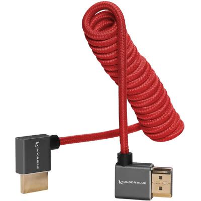 90-Degree Angle HDMI to HDMI Coiled Cable