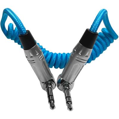 Coiled 3.5mm Right Angle TRS Stereo Audio Cable