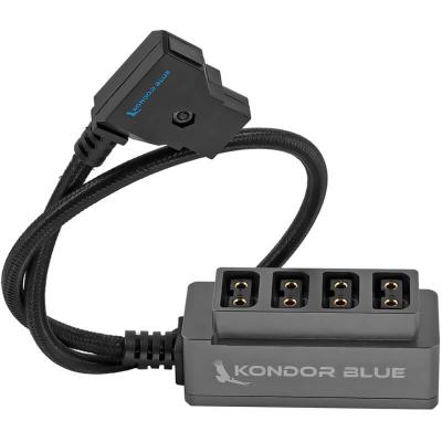 12V Metal D-TAP Hub Voltmeter 4 Way Port Power Tap