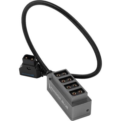 12V Metal D-TAP Hub Voltmeter 4 Way Port Power Tap