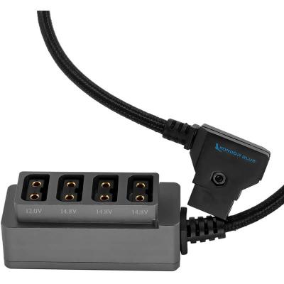 12V Metal D-TAP Hub Voltmeter 4 Way Port Power Tap