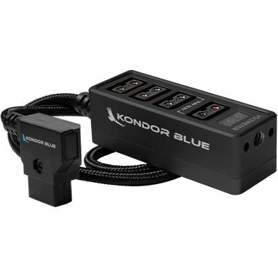 12V Metal D-TAP Hub Voltmeter 4 Way Port