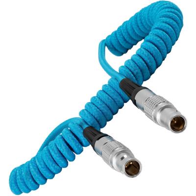 LEMO to LEMO 2 Pin 0B Male Coiled Power Cable