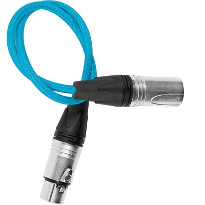 18" Male XLR to Female XLR audio cable for on