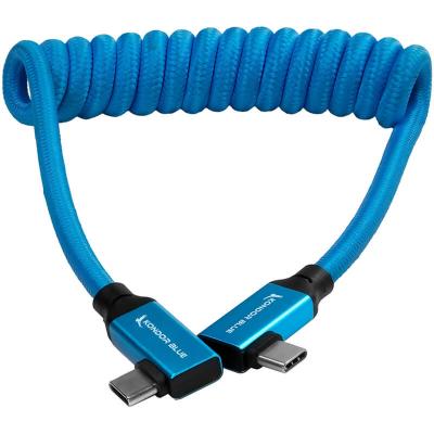 12-24" Coiled USB C 3.1 Right Angle Braided C