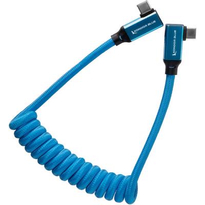 12-24" Coiled USB C 3.1 Right Angle Braided C