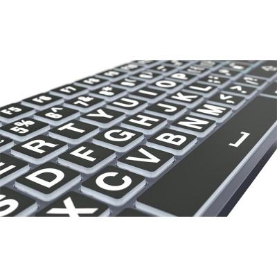 Large Print White on Black TITAN Slimline Keyboard
