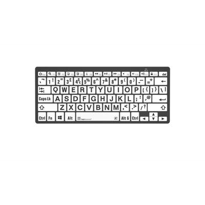 LargePrint Black on White Bluetooth Mini Keyboard